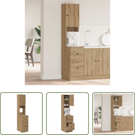 vidaXL Muebles modernos -  Aparador de cocina con cajón Roble artesanal 32 x 50 x 180 cm