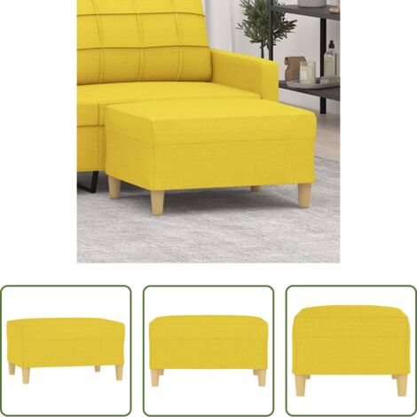 vidaXL Muebles modernos -  Reposapiés de tela amarillo claro 70x55x41 cm