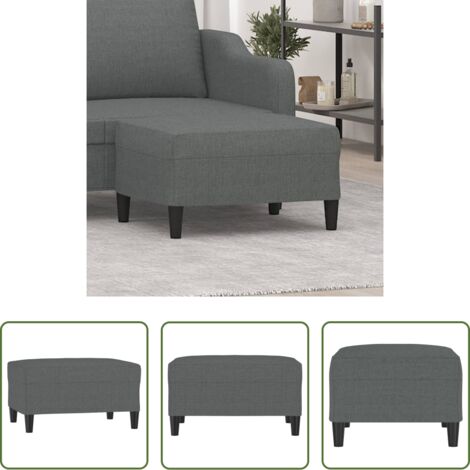 vidaXL Muebles modernos -  Reposapiés de tela gris oscuro 70x55x41 cm