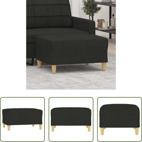 vidaXL Muebles modernos -  Reposapiés de tela negro 70x55x41 cm