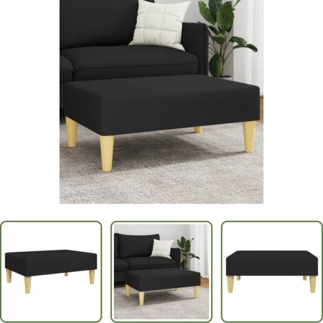 vidaXL Muebles modernos -  Reposapiés de tela negro 77x55x31 cm