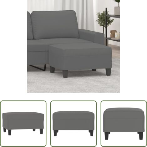 vidaXL Muebles modernos -  Reposapiés tela de microfibra gris oscuro 70x55x41 cm