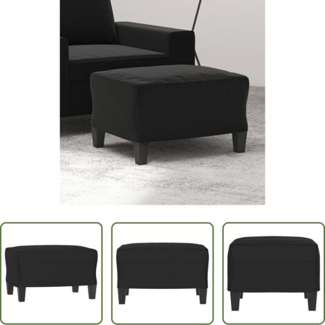 vidaXL Muebles modernos -  Reposapiés tela de microfibra negro 60x50x41 cm