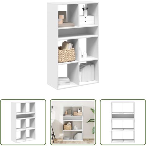 vidaXL Muebles para casa -  Estantería de madera contrachapada blanco 66x31x112 cm