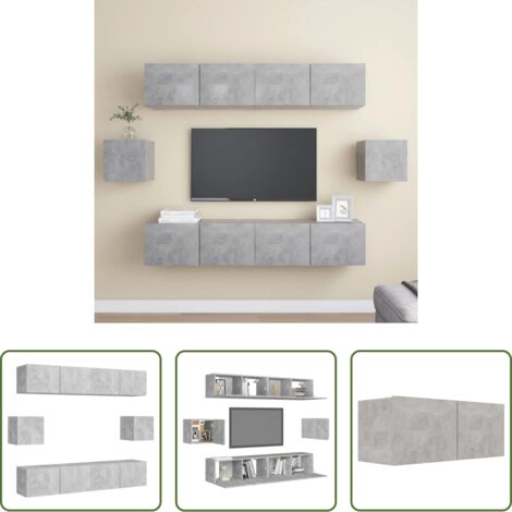 vidaXL Muebles para sala -  Juego de muebles de salón 6 piezas gris hormigón