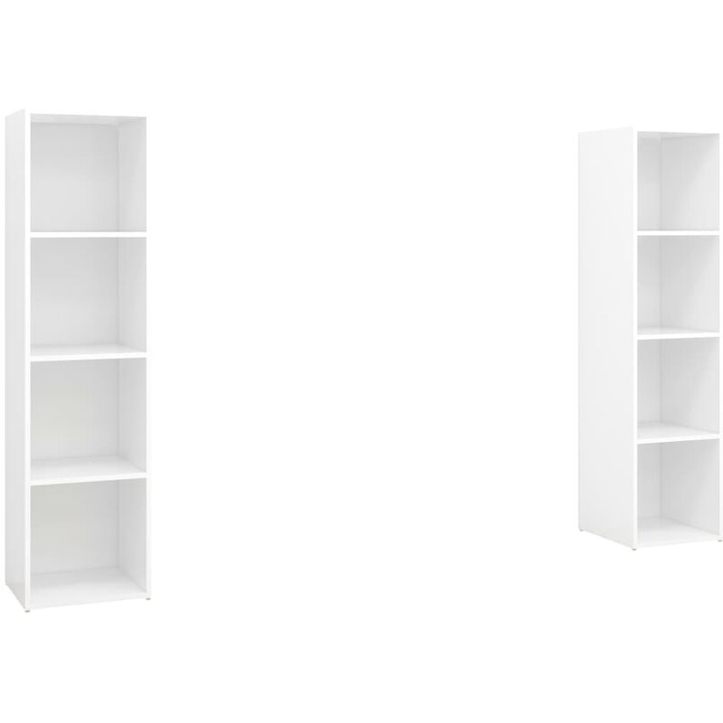 

vidaXL Muebles para TV 2 uds aglomerado blanco 142,5x35x36,5 cm - Blanco