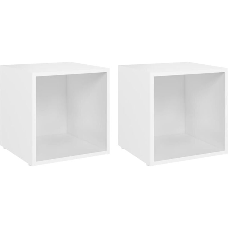 

Muebles para TV 2 uds aglomerado blanco 37x35x37 cm - Blanco - Vidaxl