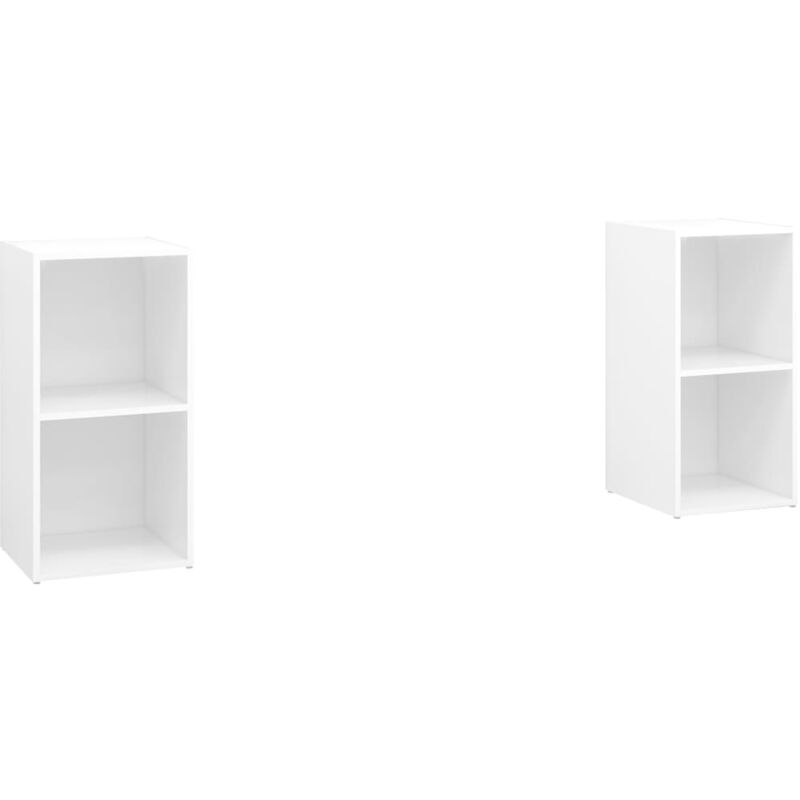 

Muebles para TV 2 uds aglomerado blanco 72x35x36,5 cm - Blanco - Vidaxl