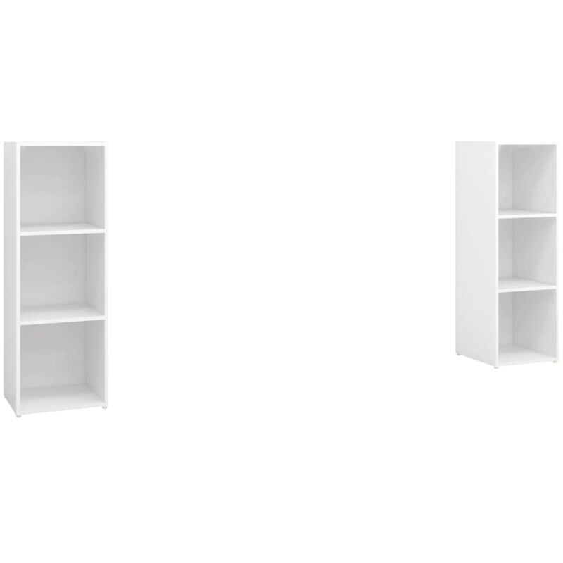 

Muebles para TV 2 uds aglomerado blanco brillante 107x35x37 cm - Blanco - Vidaxl