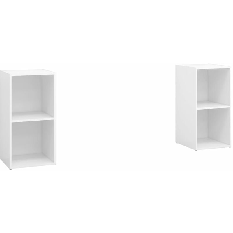 

Muebles para TV 2 uds aglomerado blanco brillante 72x35x36,5 cm - Blanco - Vidaxl