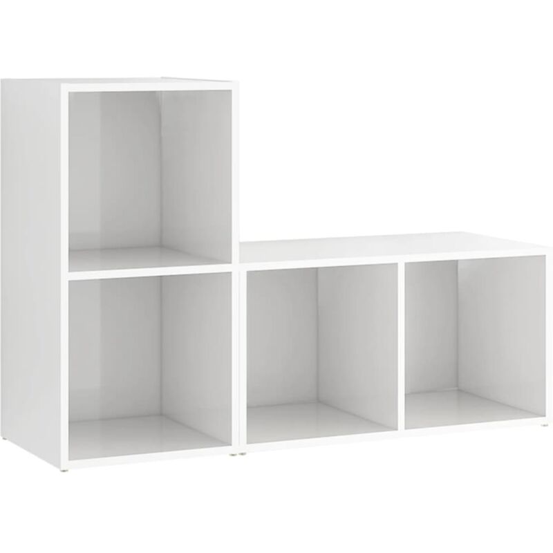 

Vidaxl - Muebles para TV 2 uds aglomerado blanco brillante 72x35x36,5 cm - Blanco