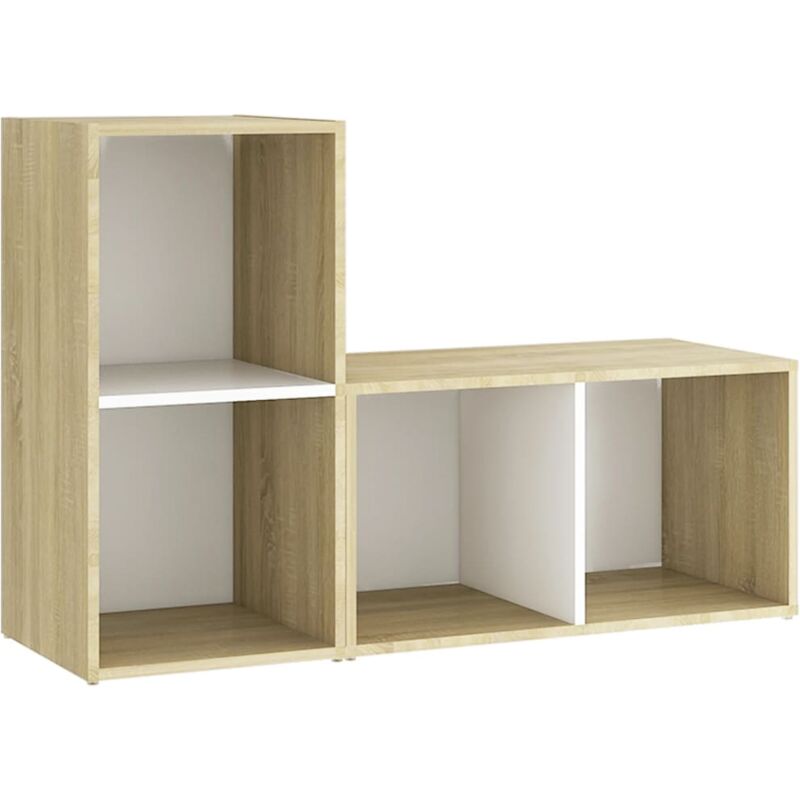 

Vidaxl - Muebles para TV 2 uds aglomerado blanco y Sonoma 107x35x37cm - Blanco