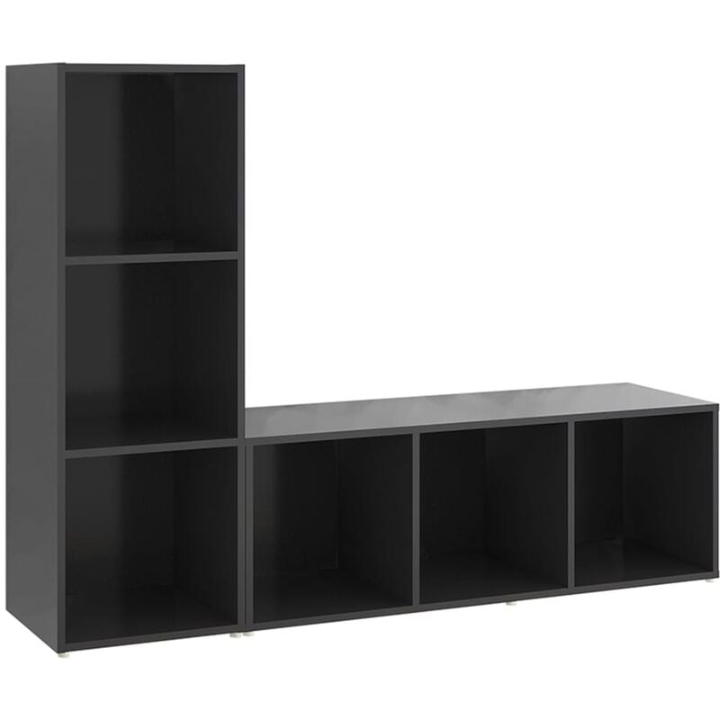 

Vidaxl - Muebles para TV 2 uds aglomerado gris 107x35x37 cm - Gris