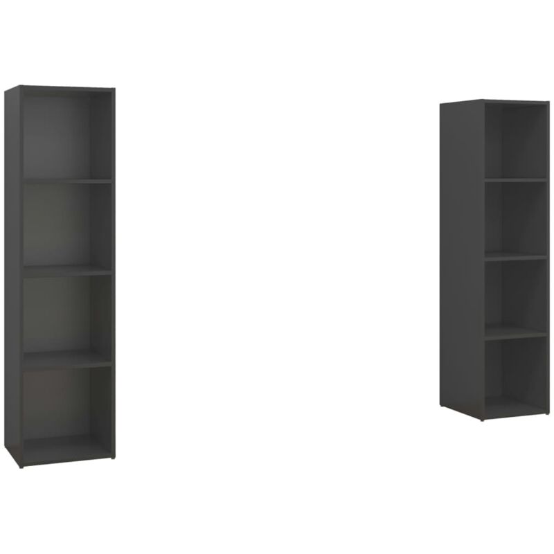 

Muebles para TV 2 uds aglomerado gris 142,5x35x36,5 cm - Gris - Vidaxl
