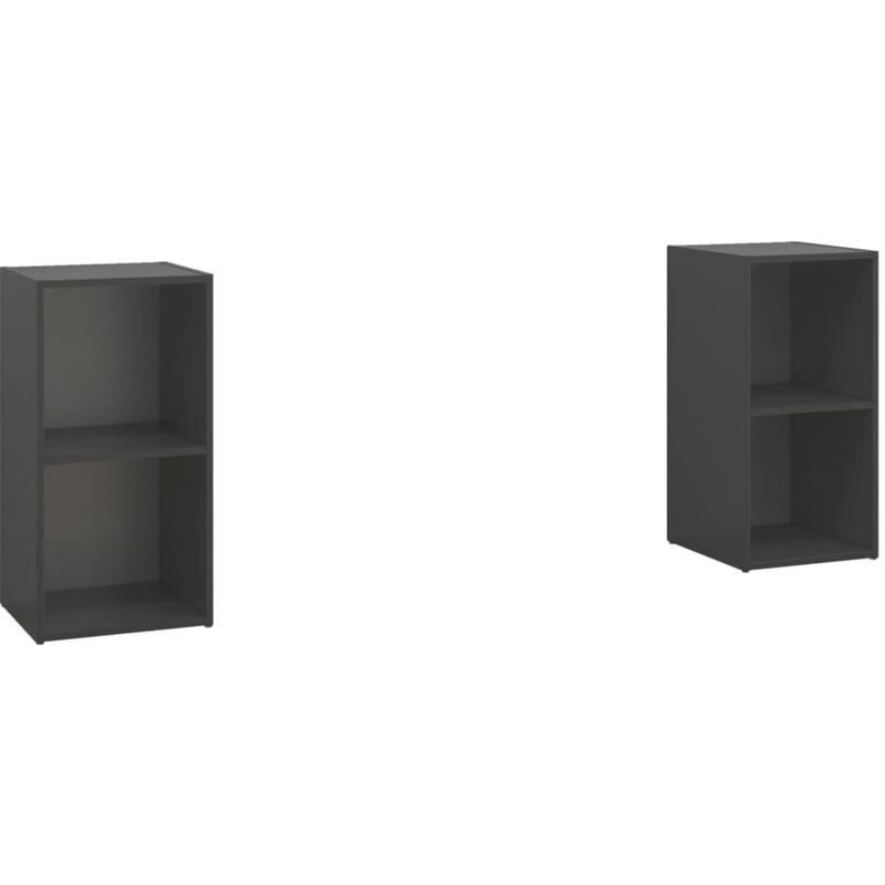 

Muebles para TV 2 uds aglomerado gris 72x35x36,5 cm - Gris - Vidaxl