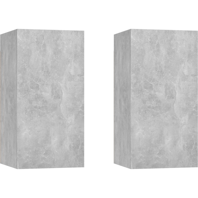 

vidaXL Muebles para TV 2 uds aglomerado gris hormigón 30,5x30x60 cm - Gris