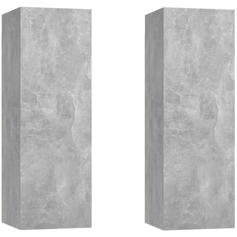 

Vidaxl - Muebles para TV 2 uds aglomerado gris hormigón 30,5x30x90 cm - Gris