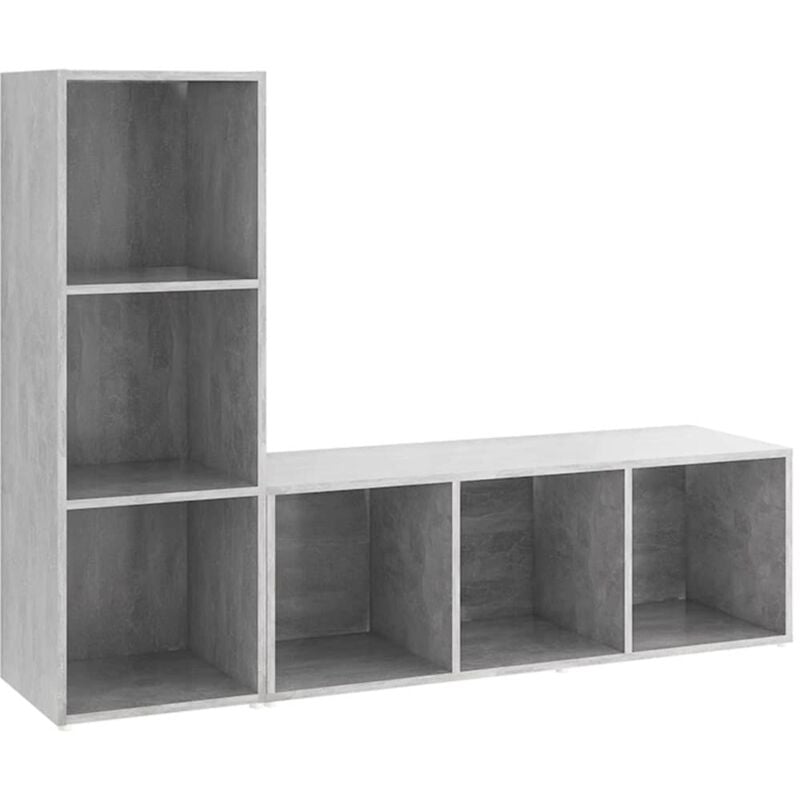 

vidaXL Muebles para TV 2 uds aglomerado gris hormigón 107x35x37 cm - Gris
