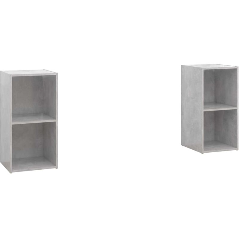 

Vidaxl - Muebles para TV 2 uds aglomerado gris hormigón 72x35x36,5 cm - Gris