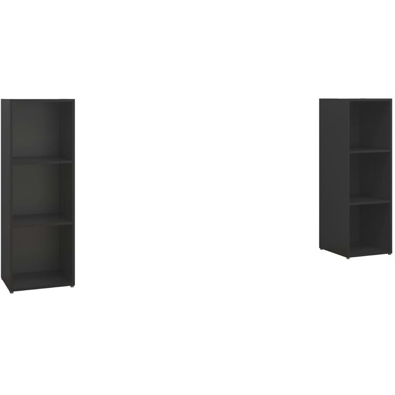 

Vidaxl - Muebles para TV 2 uds aglomerado negro 107x35x37 cm - Negro