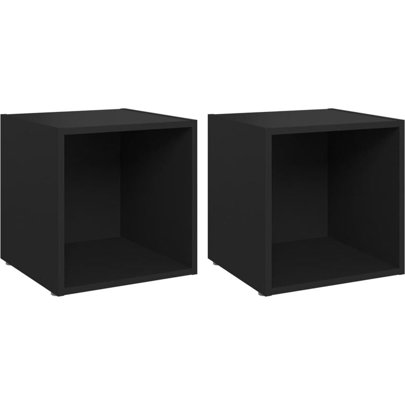 

Muebles para TV 2 uds aglomerado negro 37x35x37 cm - Negro - Vidaxl