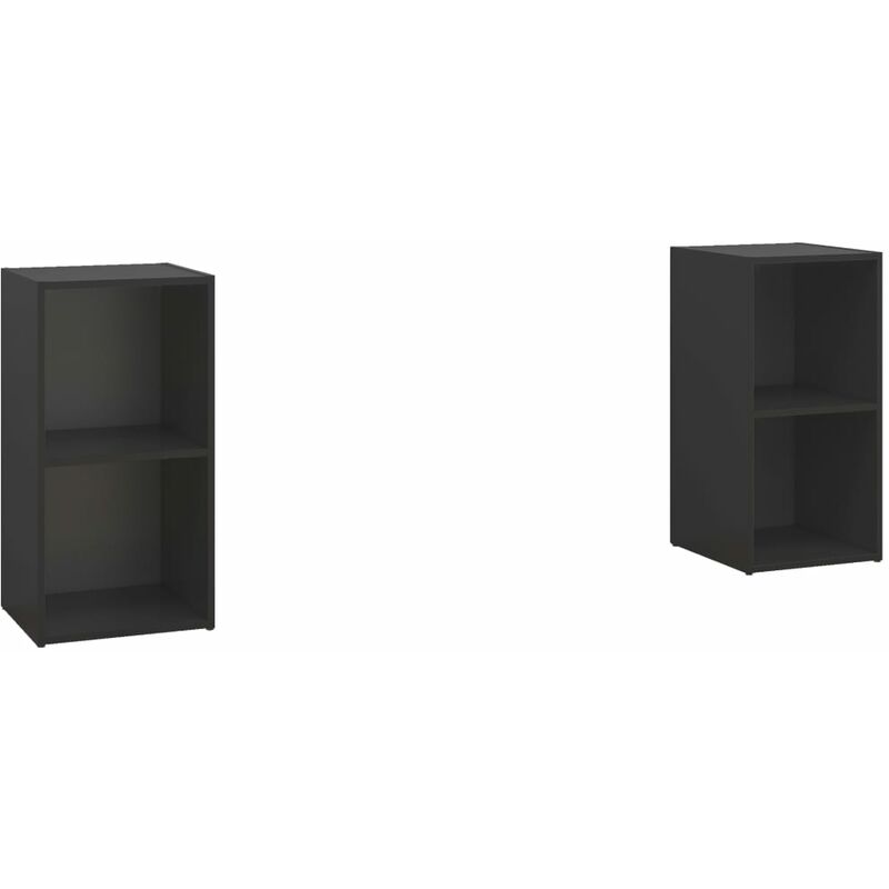 

Muebles para TV 2 uds aglomerado negro 72x35x36,5 cm - Negro - Vidaxl