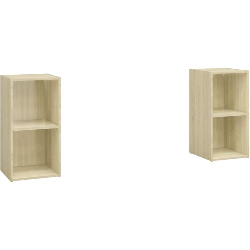 

Muebles para TV 2 uds aglomerado roble Sonoma 107x35x37cm - Marrón - Vidaxl