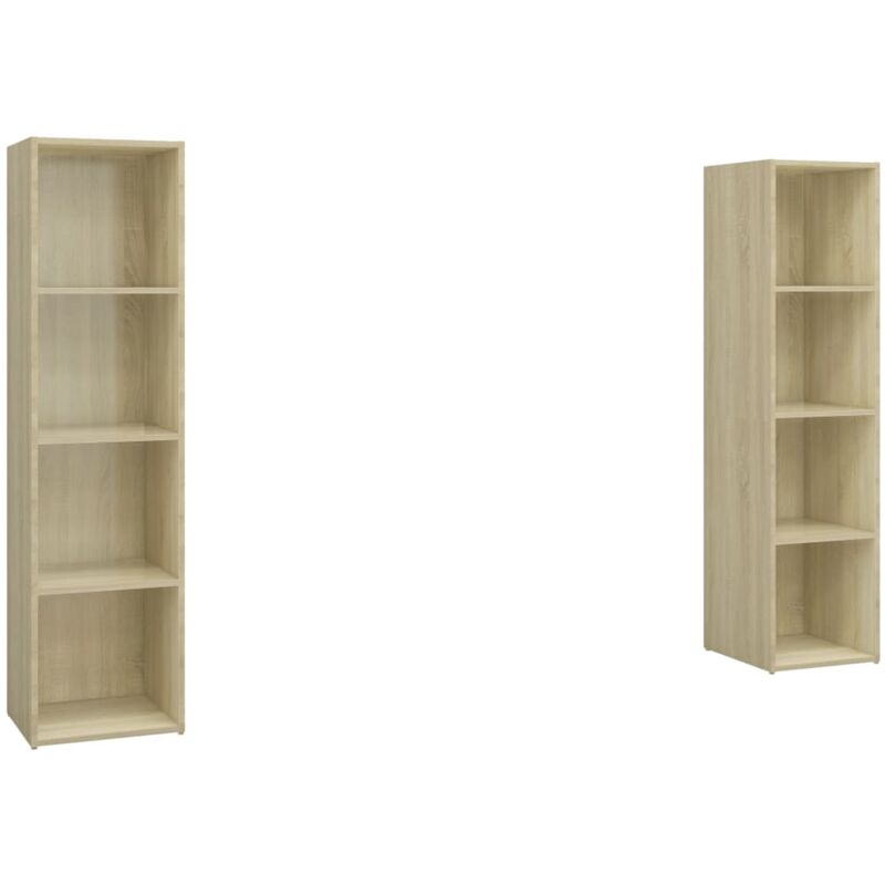 

Muebles para TV 2 uds aglomerado roble Sonoma 142,5x35x36,5 cm - Marrón - Vidaxl