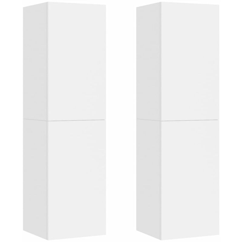 

vidaXL Muebles para TV 2 unidades aglomerado blanco 30,5x30x110 cm - Blanco