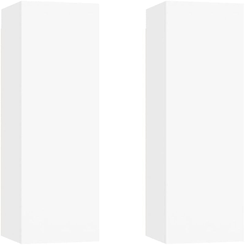 

Vidaxl - Muebles para TV 2 unidades aglomerado blanco 30,5x30x90 cm - Blanco
