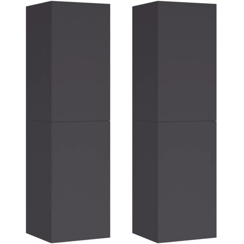 

vidaXL Muebles para TV 2 unidades aglomerado gris 30,5x30x110 cm - Gris
