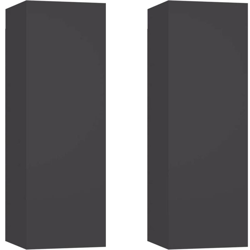 

Vidaxl - Muebles para TV 2 unidades aglomerado gris 30,5x30x90 cm - Gris