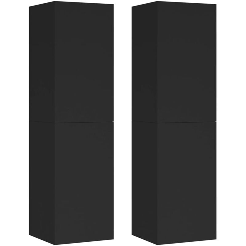 

vidaXL Muebles para TV 2 unidades aglomerado negro 30,5x30x110 cm - Negro