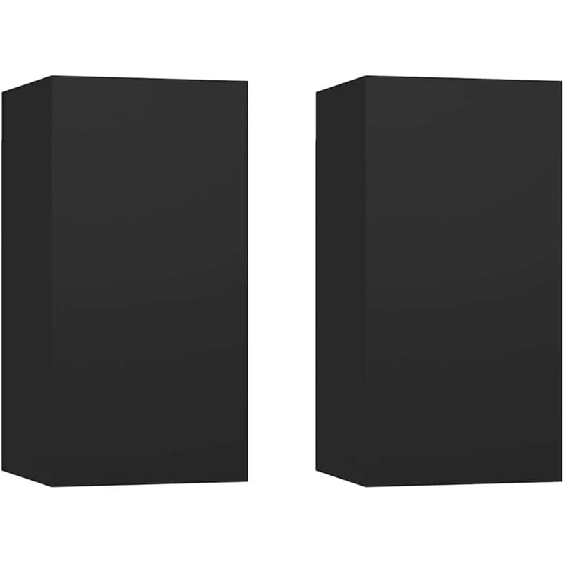 

vidaXL Muebles para TV 2 unidades aglomerado negro 30,5x30x60 cm - Negro