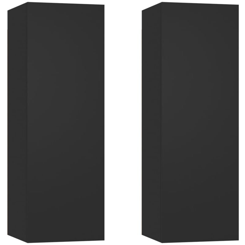

Vidaxl - Muebles para TV 2 unidades aglomerado negro 30,5x30x90 cm - Negro