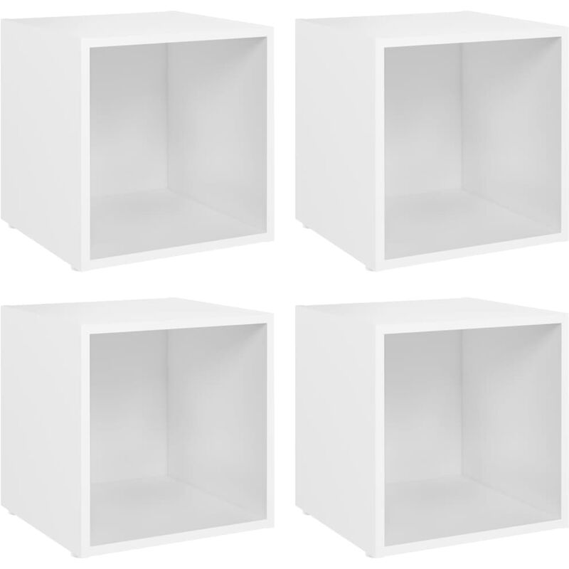 

Muebles para TV 4 uds aglomerado blanco 37x35x37 cm - Blanco - Vidaxl