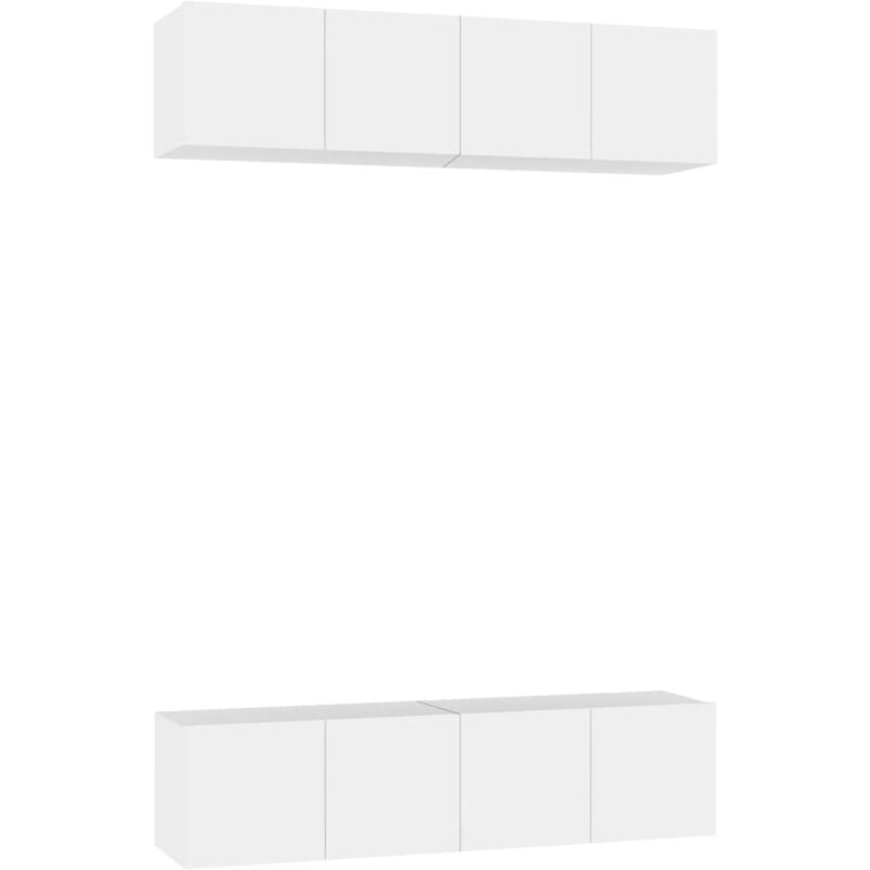 

Muebles para TV 4 uds aglomerado blanco 60x30x30 cm - Blanco - Vidaxl