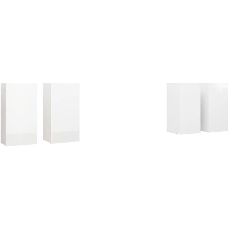 

Vidaxl - Muebles para TV 4 uds aglomerado blanco brillante 30,5x30x60 cm - Blanco