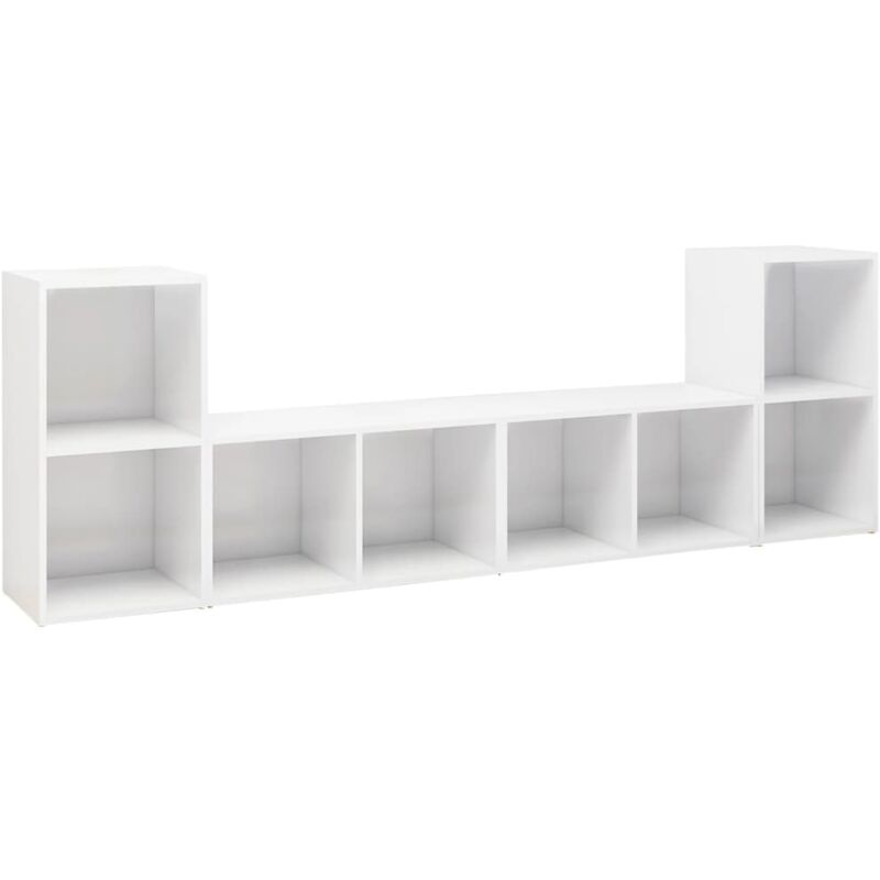 

Vidaxl - Muebles para TV 4 uds aglomerado blanco brillante 72x35x36,5 cm - Blanco