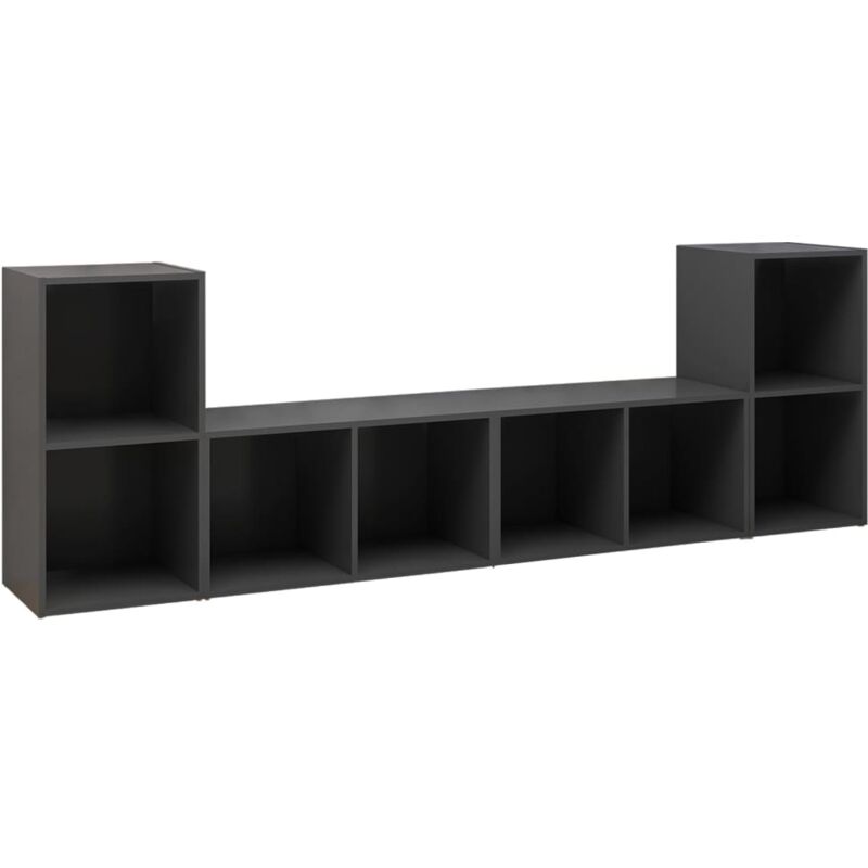 

Muebles para TV 4 uds aglomerado gris 72x35x36,5 cm - Gris - Vidaxl
