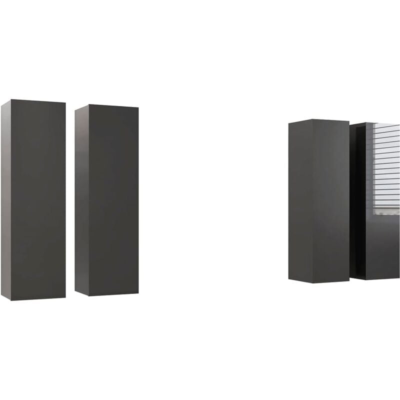 

Muebles para TV 4 uds aglomerado gris brillo 30,5x30x110 cm - Gris - Vidaxl