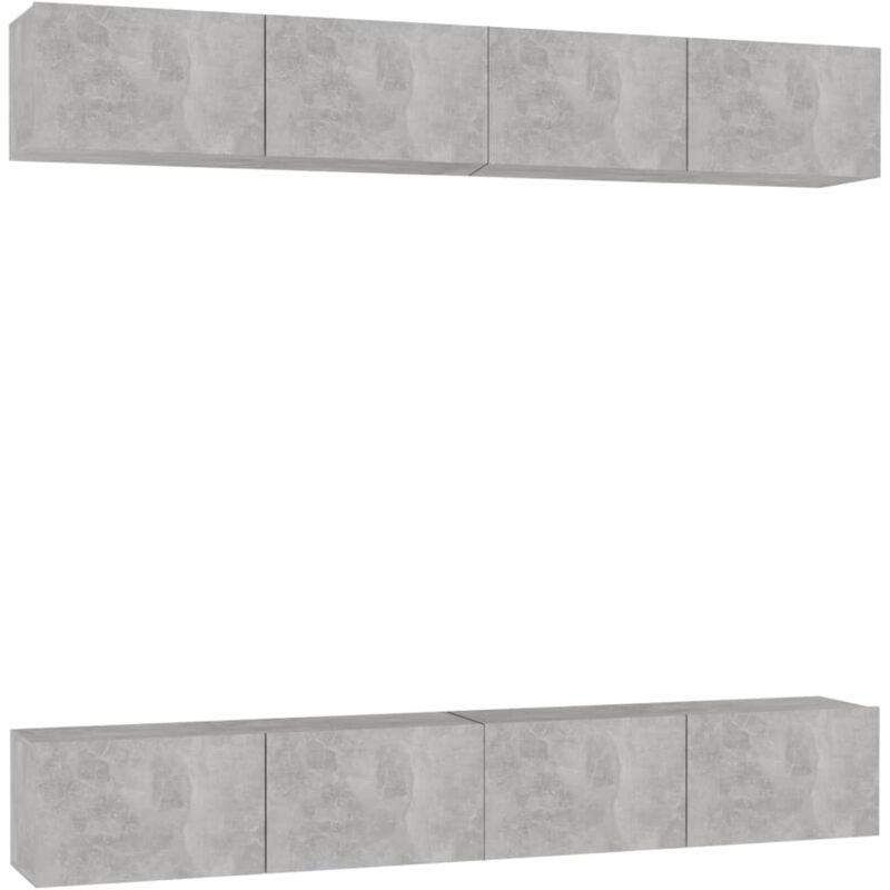 

Muebles para TV 4 uds aglomerado gris hormigón 100x30x30 cm - Gris - Vidaxl