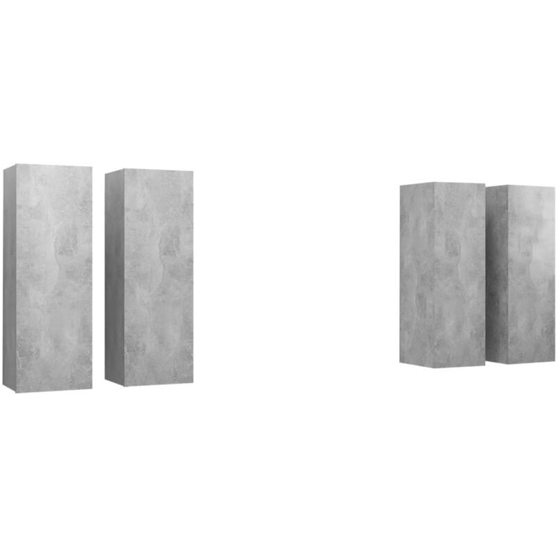 

Muebles para TV 4 uds aglomerado gris hormigón 30,5x30x90 cm - Gris - Vidaxl