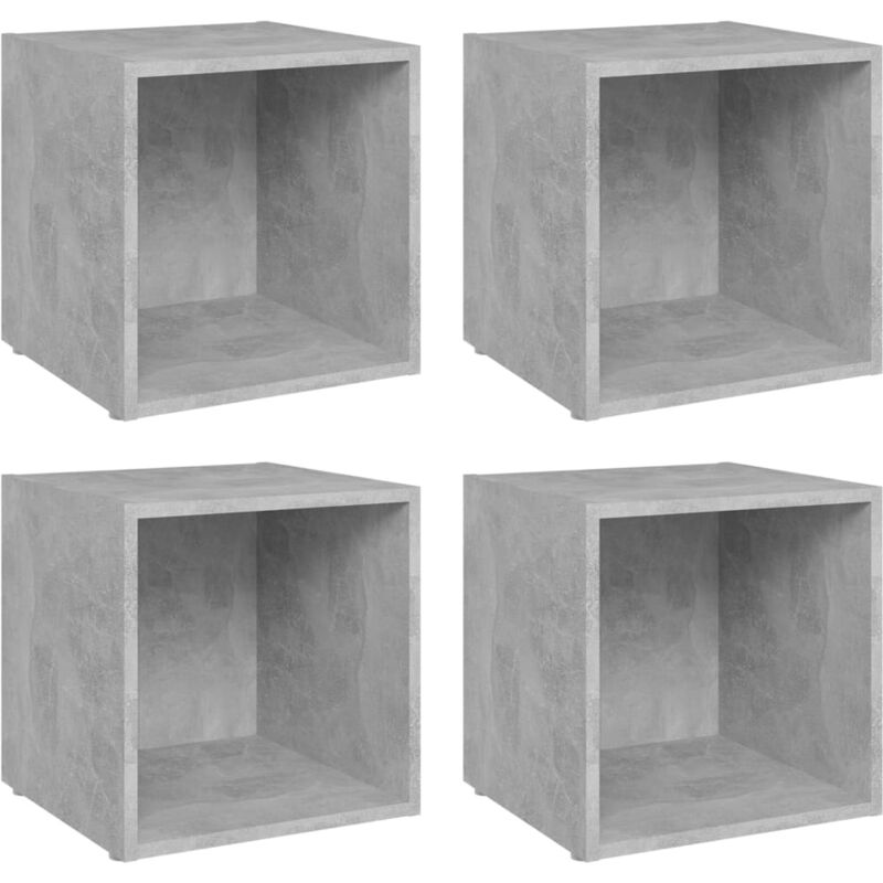 

Muebles para TV 4 uds aglomerado gris hormigón 37x35x37 cm - Gris - Vidaxl