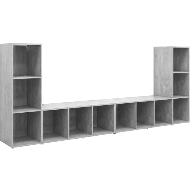 

Muebles para TV 4 uds aglomerado gris hormigón 107x35x37 cm - Gris - Vidaxl