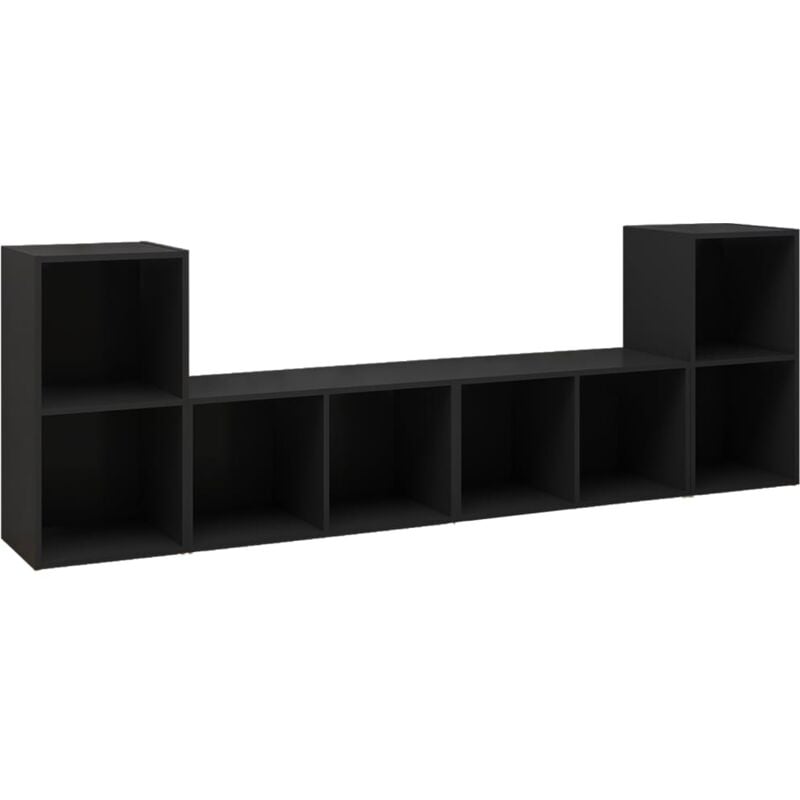 

vidaXL Muebles para TV 4 uds aglomerado negro 72x35x36,5 cm - Negro