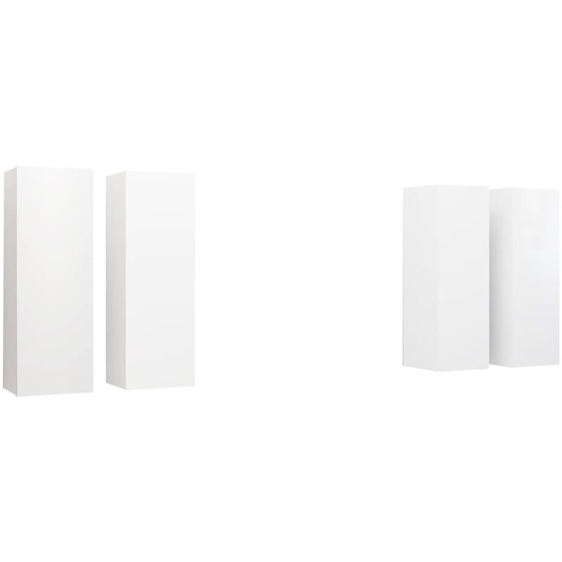 

Muebles para TV 4 unidades aglomerado blanco 30,5x30x90 cm - Blanco - Vidaxl