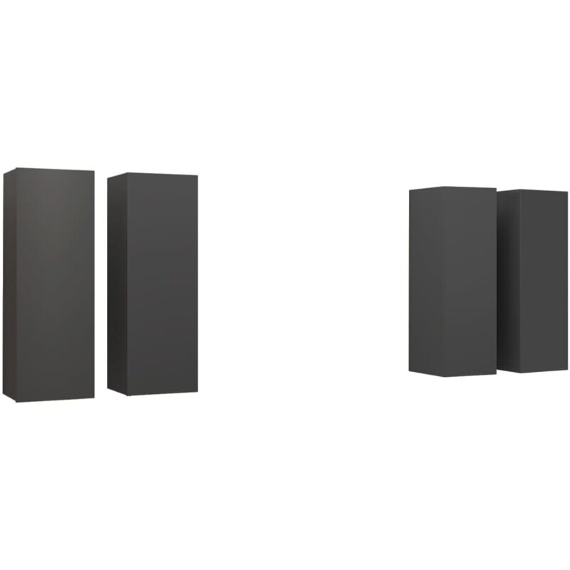 

vidaXL Muebles para TV 4 unidades aglomerado gris 30,5x30x90 cm - Gris