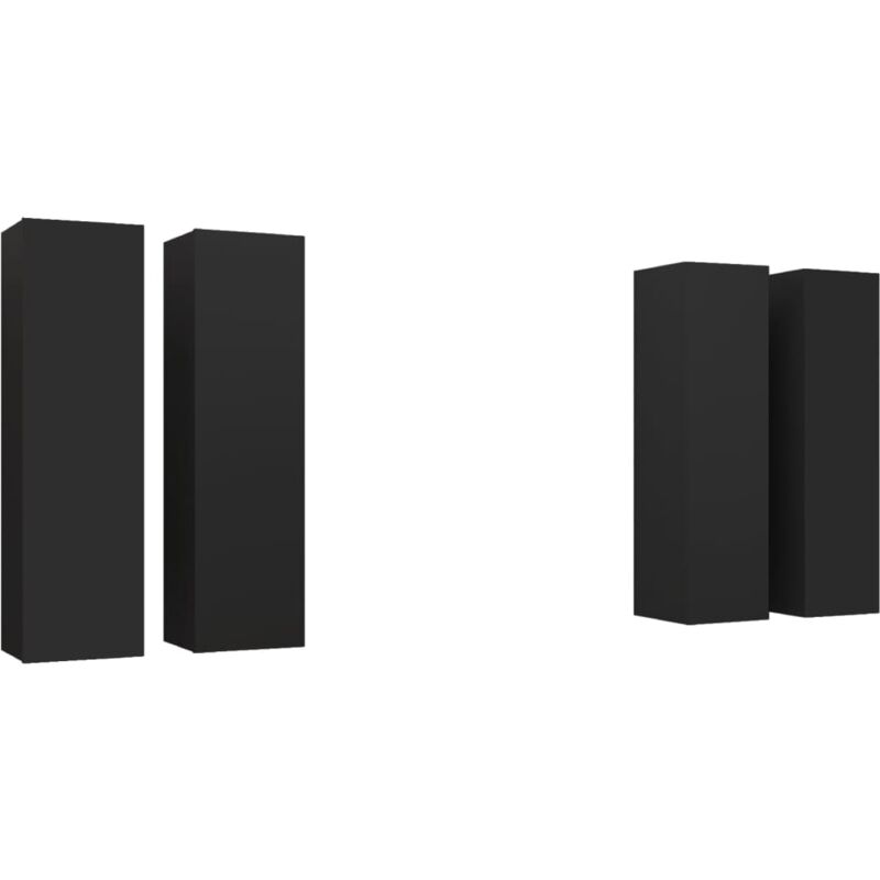

Muebles para TV 4 unidades aglomerado negro 30,5x30x110 cm - Negro - Vidaxl