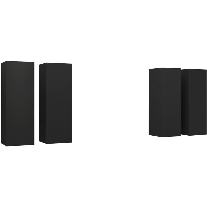 

Muebles para TV 4 unidades aglomerado negro 30,5x30x90 cm - Negro - Vidaxl